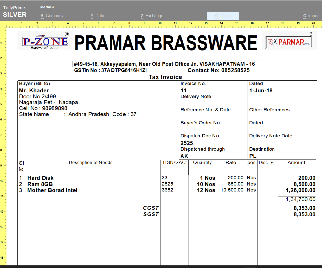 A4 Enlarged Company Name GST With (Logos) – TallyPrime add-on by AK Soft Solutions
