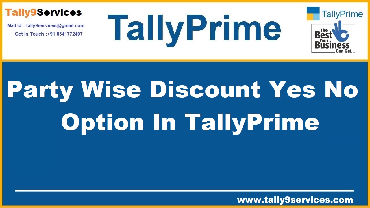 Party Wise Discount Yes No Option – TallyPrime add-on by AK Soft Solutions