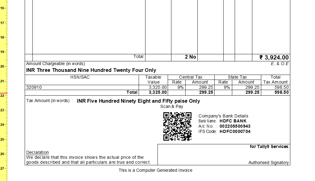 Print QR Code on Sales Invoices – TallyPrime add-on by AK Soft Solutions
